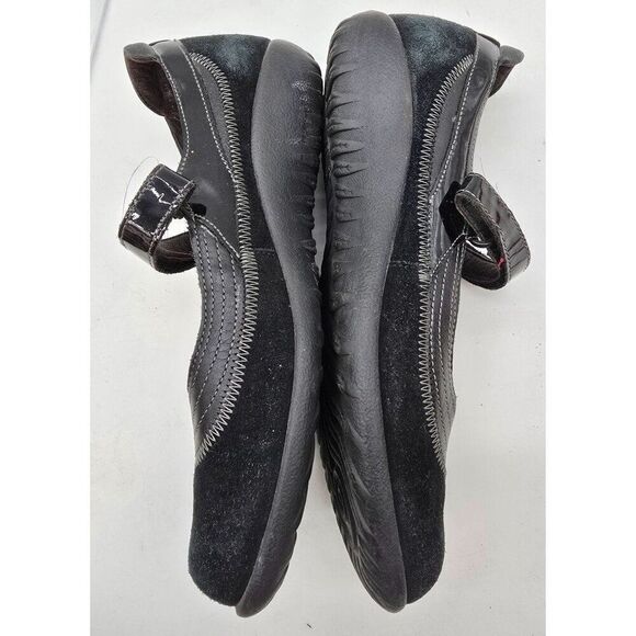 Black Suede Naot Leather Mary Jane Shoes Womens 9 Comfortable Sole Stylish D - Picture 2 of 9